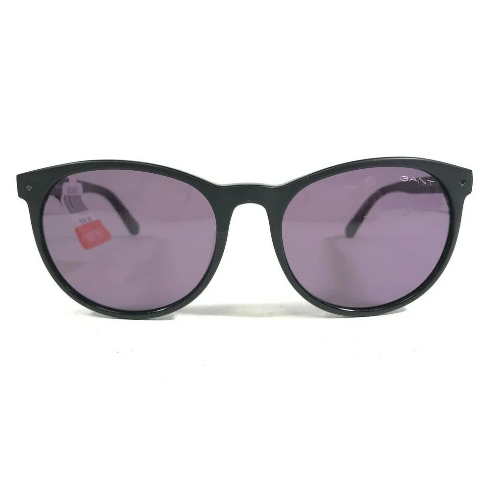 Gant Sunglasses GA7092 01A Black Round Frames with Purple Lenses 55-18-145